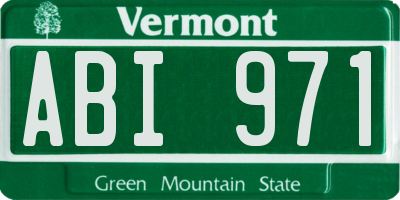 VT license plate ABI971