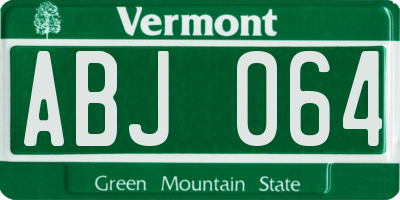 VT license plate ABJ064
