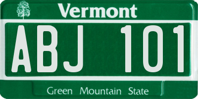 VT license plate ABJ101