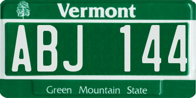 VT license plate ABJ144