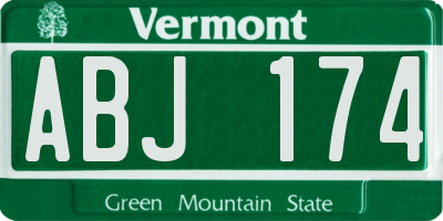VT license plate ABJ174