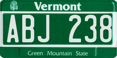 VT license plate ABJ238
