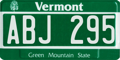 VT license plate ABJ295