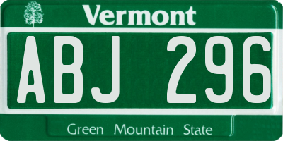 VT license plate ABJ296
