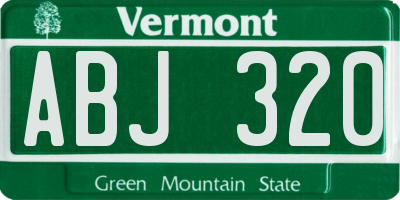 VT license plate ABJ320
