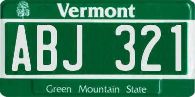 VT license plate ABJ321