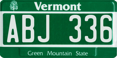 VT license plate ABJ336