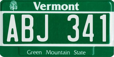VT license plate ABJ341