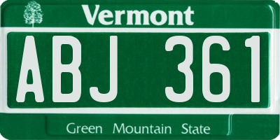 VT license plate ABJ361
