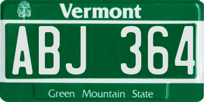 VT license plate ABJ364
