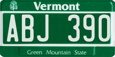 VT license plate ABJ390