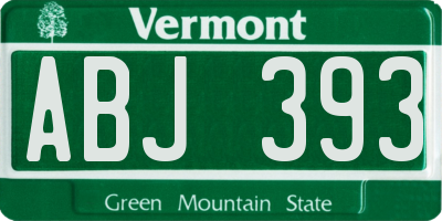 VT license plate ABJ393