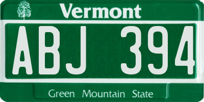 VT license plate ABJ394