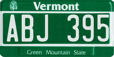VT license plate ABJ395