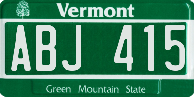 VT license plate ABJ415