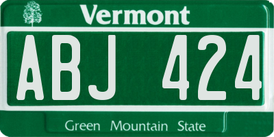 VT license plate ABJ424