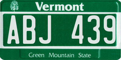 VT license plate ABJ439