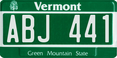 VT license plate ABJ441