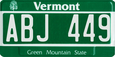 VT license plate ABJ449