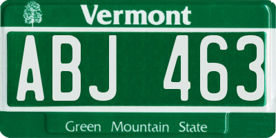 VT license plate ABJ463