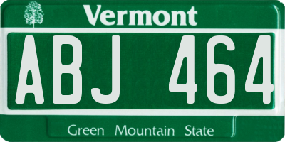 VT license plate ABJ464
