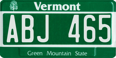 VT license plate ABJ465