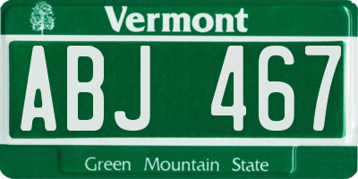VT license plate ABJ467