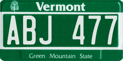 VT license plate ABJ477