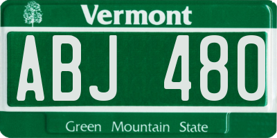 VT license plate ABJ480
