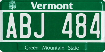 VT license plate ABJ484