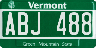 VT license plate ABJ488