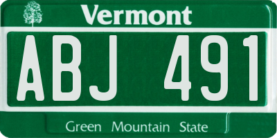 VT license plate ABJ491
