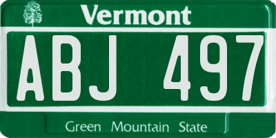VT license plate ABJ497