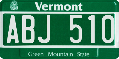 VT license plate ABJ510