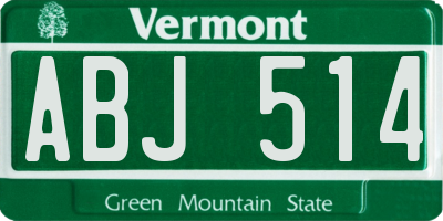 VT license plate ABJ514