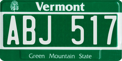 VT license plate ABJ517
