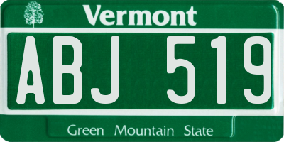 VT license plate ABJ519