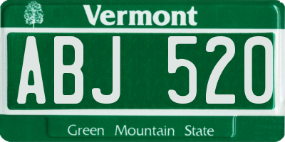VT license plate ABJ520