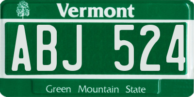 VT license plate ABJ524