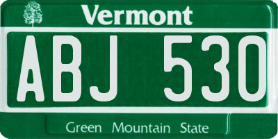 VT license plate ABJ530