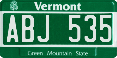 VT license plate ABJ535
