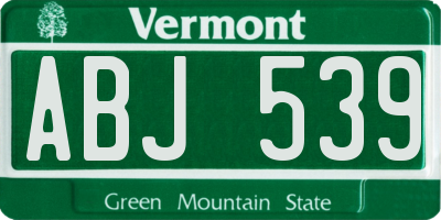 VT license plate ABJ539