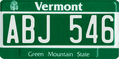 VT license plate ABJ546