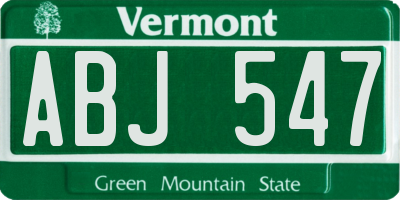 VT license plate ABJ547