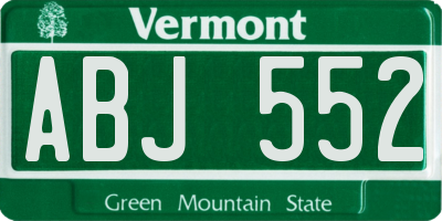 VT license plate ABJ552