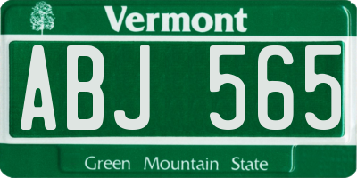 VT license plate ABJ565