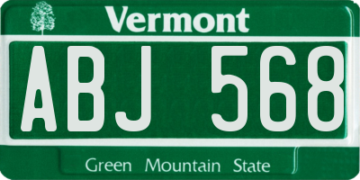 VT license plate ABJ568