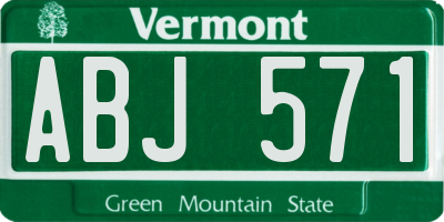 VT license plate ABJ571
