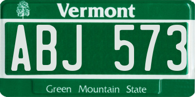 VT license plate ABJ573