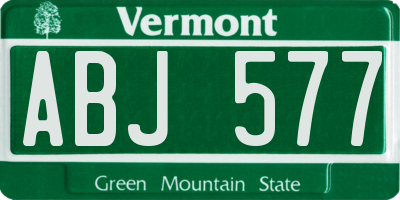 VT license plate ABJ577